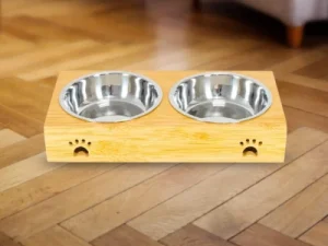 comedero de madera para perros